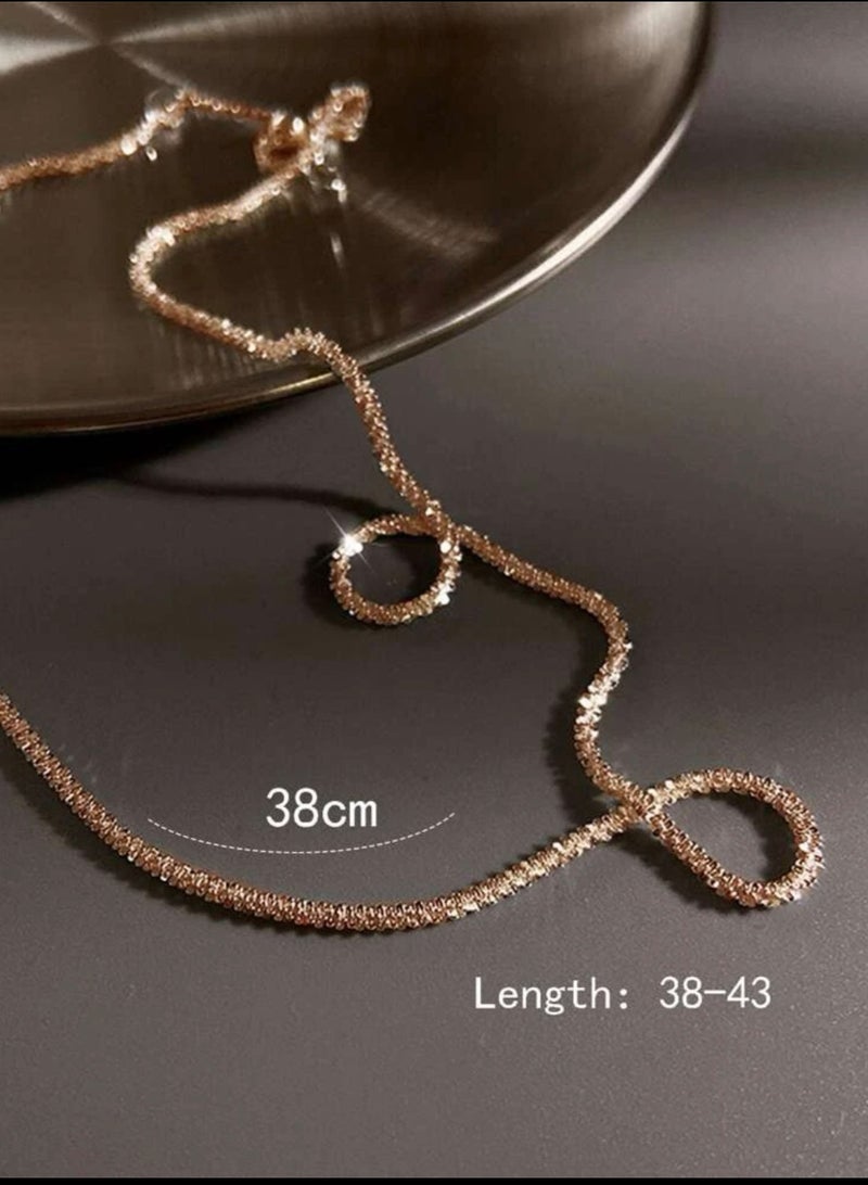 Casual collection Elegant Rose Gold Plated Sparkling Necklace For Women - Image 5