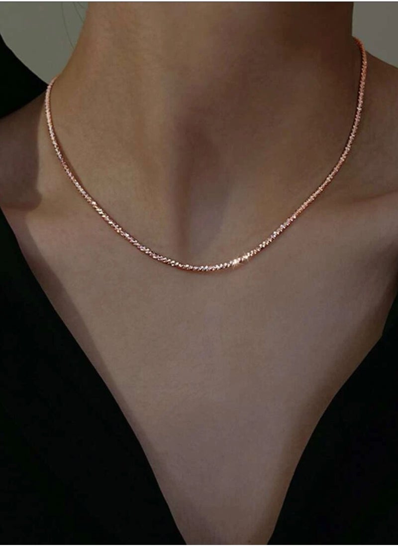 Noon-chi - Elegant Rose Gold Plated Sparkling Necklace For Women - Image 1