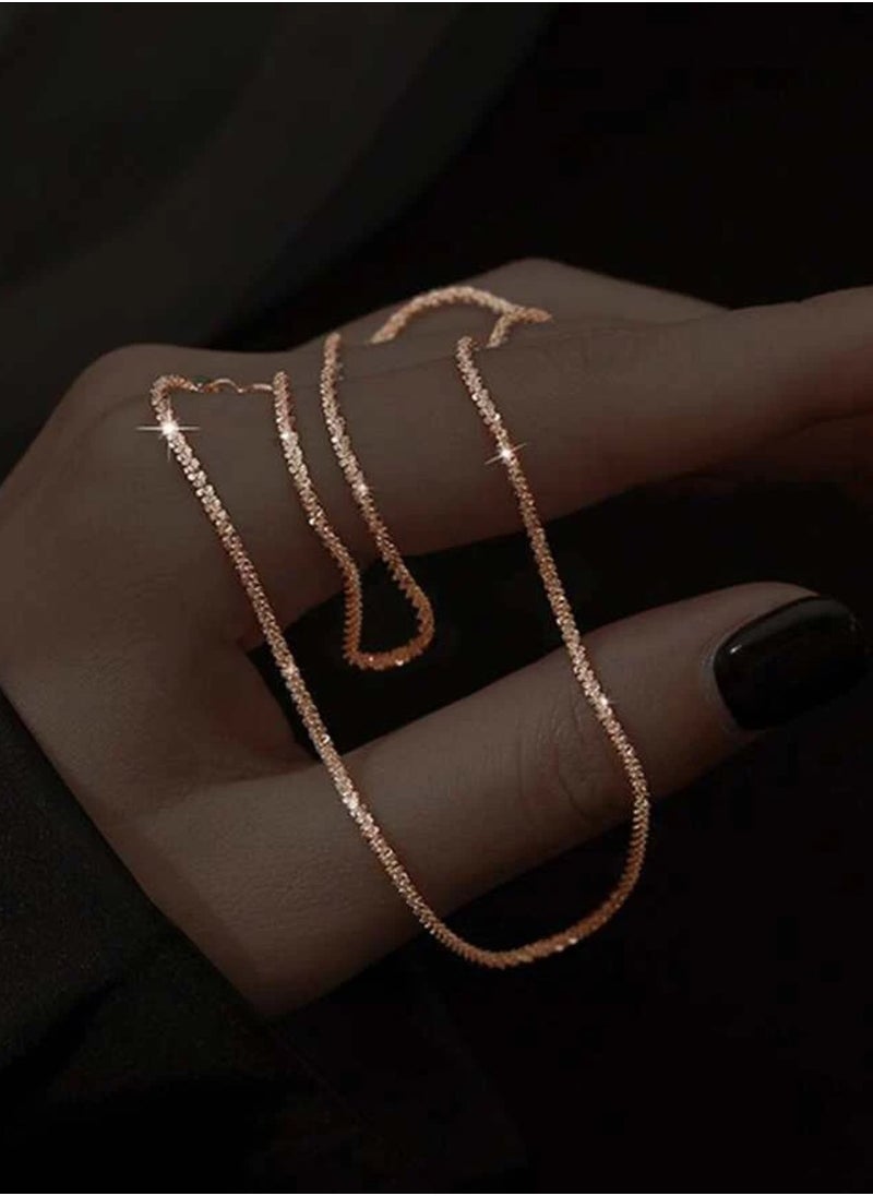 Noon-chi - Elegant Rose Gold Plated Sparkling Necklace For Women - Image 1
