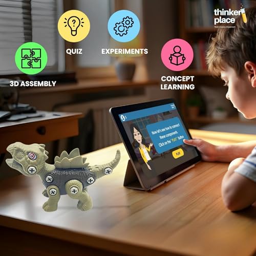 ThinkerPlace DIY Sliding Dinosaur Kit Stegosaurus | Learn About Dinosaurs | Take Apart Dinosaur Toys | Build, Play & Learn | STEM Educational Toy for Kids Age 4+ | Science & Learning Toy - Image 3