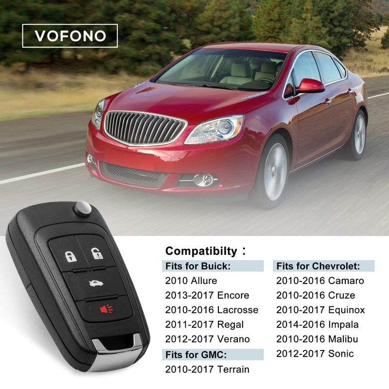 VOFONO مفتاح دخول بدون مفتاح عن بُعد يناسب 2010-2017 شيفروليه كامارو كروز إكوينوكس إمبالا ماليبو سونيك / جي إم سي تيرين / بويك إنكور ألور لاكروس ريجال فيرانو بديل OHT01060512 KR55WK50073 - Image 2