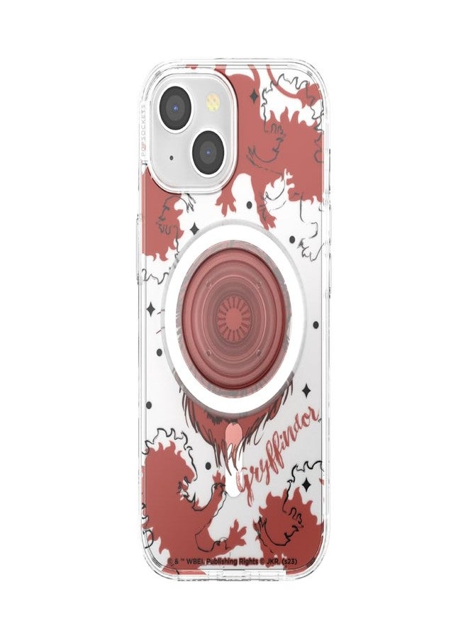 PopSockets iPhone 15 Case with Round Phone Grip Compatible with MagSafe, Phone Case for iPhone 15, Wireless Charging Compatible, Harry Potter - Gryffindor - Image 2