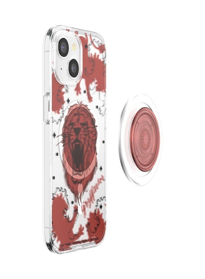 PopSockets iPhone 15 Case with Round Phone Grip Compatible with MagSafe, Phone Case for iPhone 15, Wireless Charging Compatible, Harry Potter - Gryffindor - Image 4
