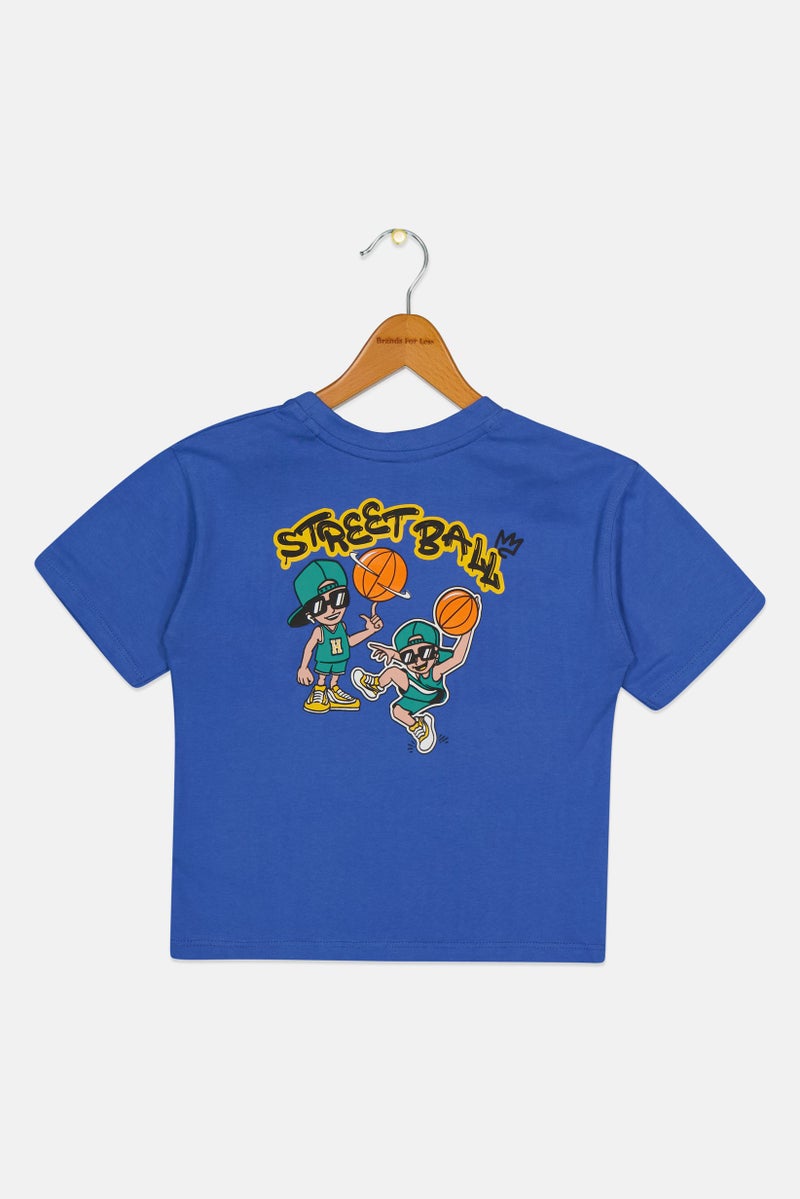 Hamleys Toddlers Boy Crew Neck Short Sleeve Graphic Print T-Shirt, Blue - Image 3
