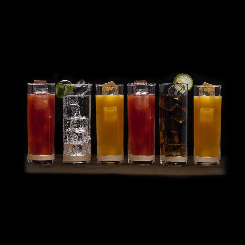 NVRA Italian Premium Juice and Water Glasses Set of 6 Transparent 300ml Drinking Water Glasses Stylish Crystal Square Highball Glasses for Water Juice Cocktails Glass Set of 6 for Water - Image 3