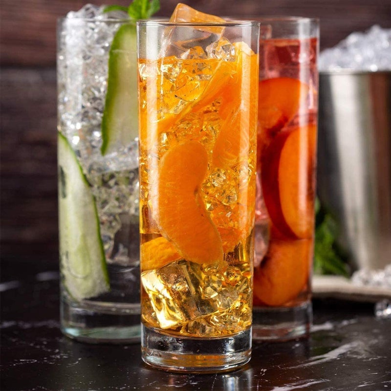 NVRA Italian Premium Juice and Water Glasses Set of 6 Transparent 300ml Drinking Water Glasses Stylish Crystal Square Highball Glasses for Water Juice Cocktails Glass Set of 6 for Water - Image 4
