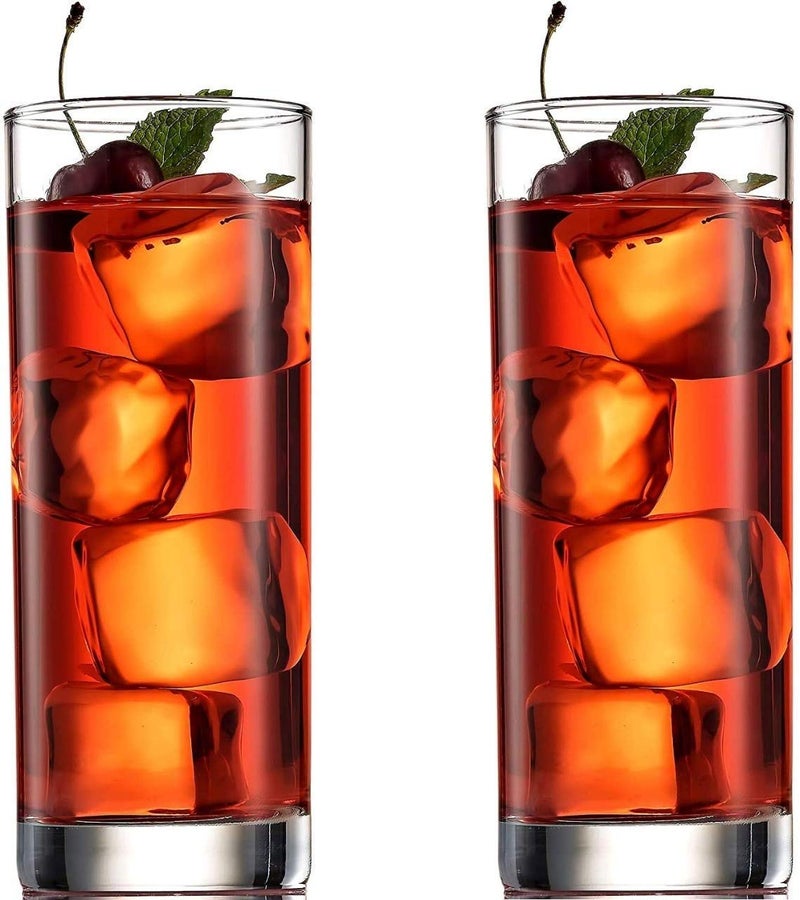 NVRA Italian Premium Juice and Water Glasses Set of 6 Transparent 300ml Drinking Water Glasses Stylish Crystal Square Highball Glasses for Water Juice Cocktails Glass Set of 6 for Water - Image 5