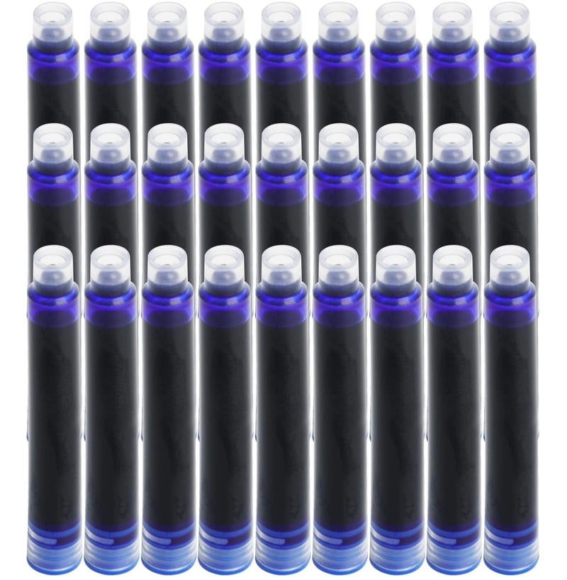 Amitasha 27 Pc Blue Fountain Pen Ink Cartridge Refills - Ideal for Calligraphy and Writing Refill Kids and Adult Office Supply - Image 1