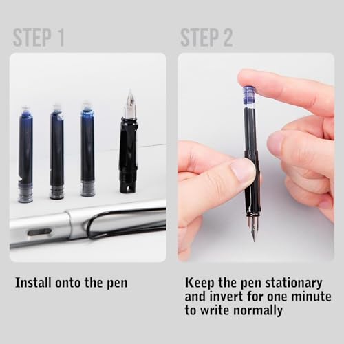 Amitasha 27 Pc Blue Fountain Pen Ink Cartridge Refills - Ideal for Calligraphy and Writing Refill Kids and Adult Office Supply - Image 4