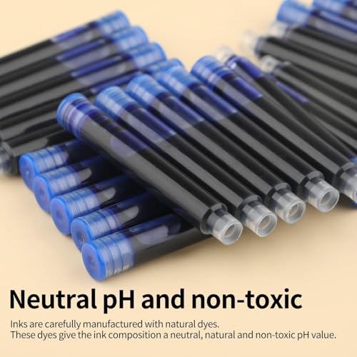 Amitasha 27 Pc Blue Fountain Pen Ink Cartridge Refills - Ideal for Calligraphy and Writing Refill Kids and Adult Office Supply - Image 5