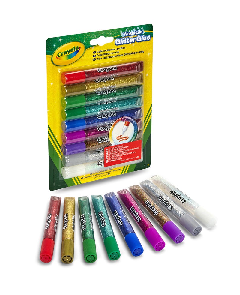 Crayola Washable Glitter Glue Pens, 9 Count, Colors may vary - Image 1