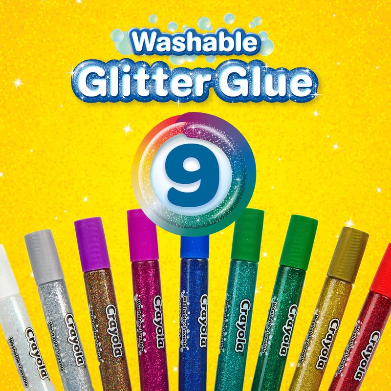 Crayola Washable Glitter Glue Pens, 9 Count, Colors may vary - Image 5
