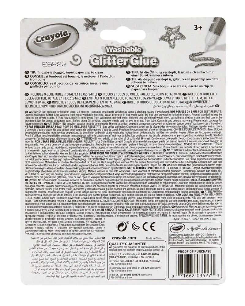 Crayola Washable Glitter Glue Pens, 9 Count, Colors may vary - Image 3