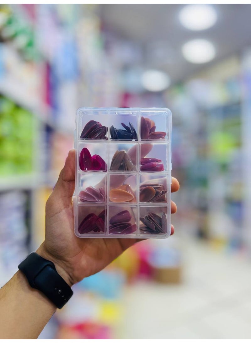 Pack of 144 pieces of artificial nails - distinctive design, double-sided adhesive - Image 1