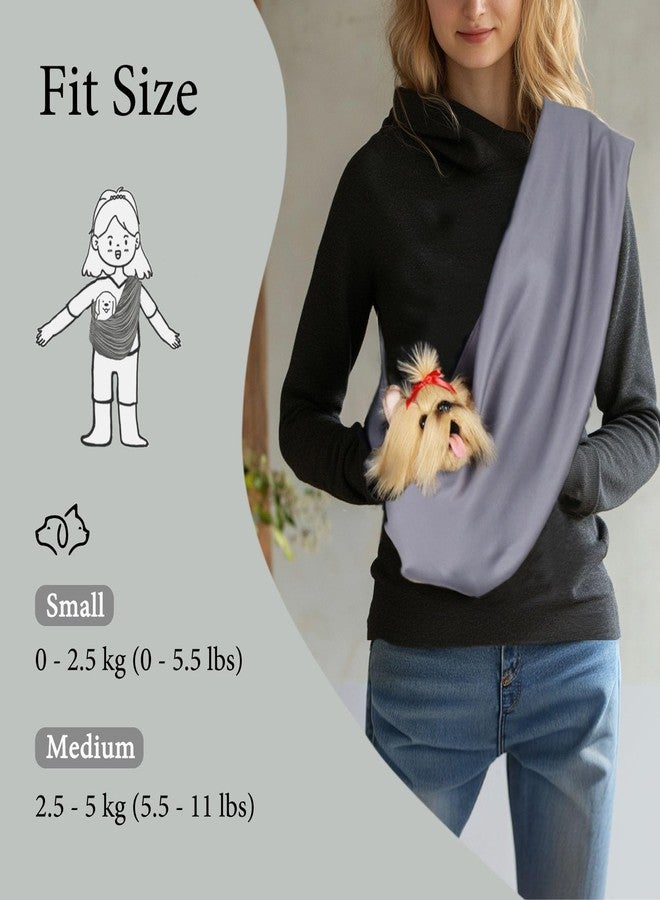حاملة كلاب CHOOSEU صغيرة الحجم، حتى وزن 11 رطلاً، سهلة الحمل، تُبقي الكلب حراً، تحافظ على دفئه، رمادية اللون - Image 3