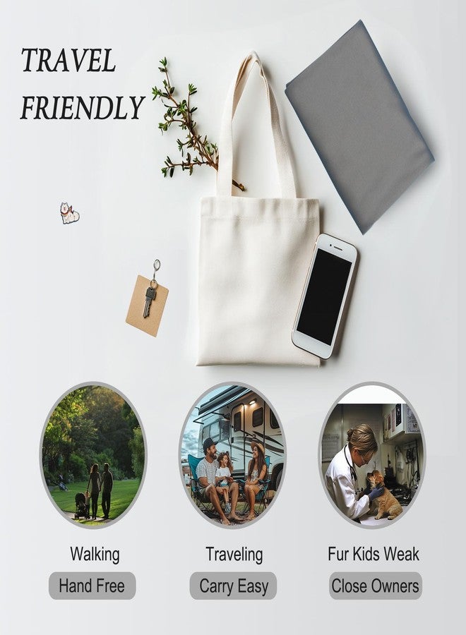 حاملة كلاب CHOOSEU صغيرة الحجم، حتى وزن 11 رطلاً، سهلة الحمل، تُبقي الكلب حراً، تحافظ على دفئه، رمادية اللون - Image 5