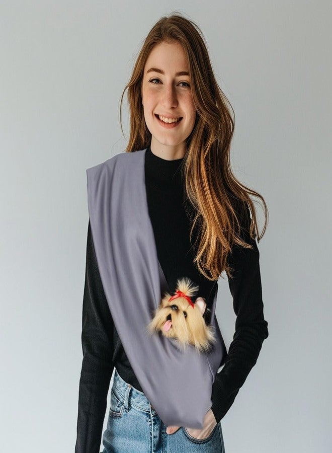 حاملة كلاب CHOOSEU صغيرة الحجم، حتى وزن 11 رطلاً، سهلة الحمل، تُبقي الكلب حراً، تحافظ على دفئه، رمادية اللون - Image 1