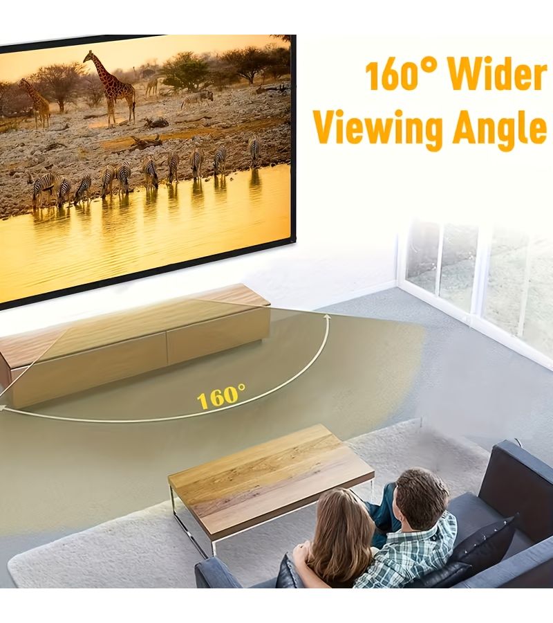 60 Inch Thickened Wrinkle Resistant Projection Screen Ultra High Definition 16 9 Aspect For Indoor Outdoor Home Theater Portable Foldable - Image 3