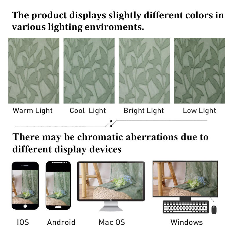 Lecloud Leia Sage Green Sheer Valances for Windows 14 Inch Length 2 Pcs, Jacquard Leaf Textured Cafe Kitchen Short Curtains with Dual Rod Pockets, Small Curtain for Living Room Bedroom, 30" W x 14" L - Image 5