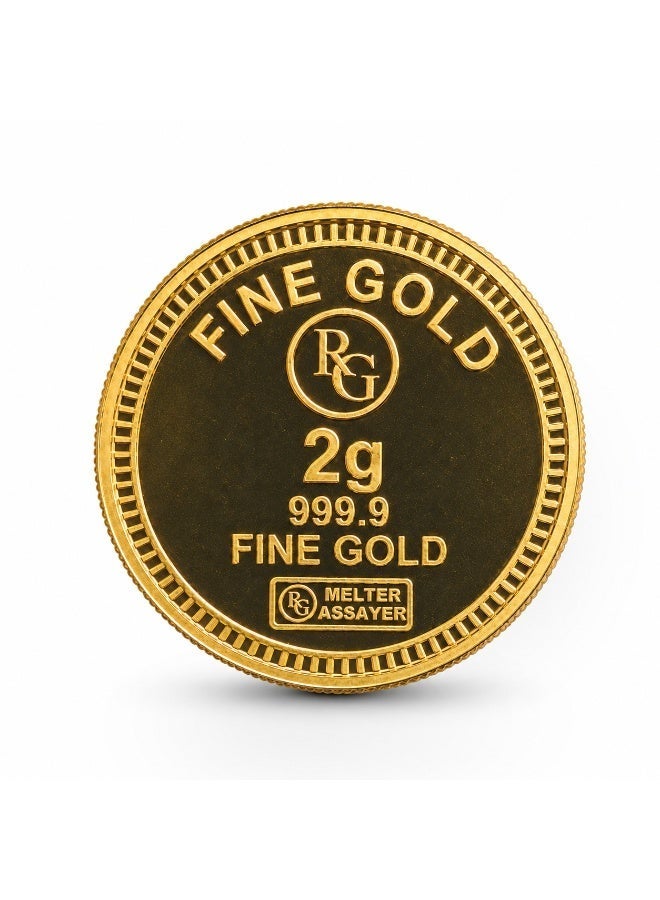 RG REFINERY Rafmoh Bullion 2 Grams 24k Gold Coin with Welcome Little One Design - 2 Grams Gold Coin 24KT 999.9 Purity - Image 3