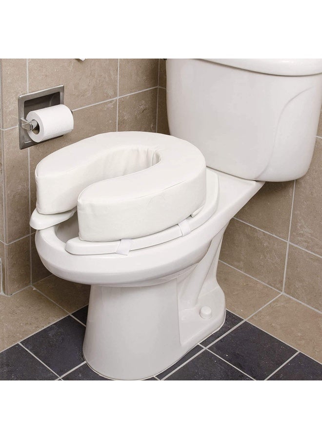 DMI Raised Toilet Seat  Toilet Seat Riser  Fsa And Hsa Eligible Seat Cushion And Toilet Seat Cover To Add Extra Padding To The Toilet Seat While Relieving Pressure  4 Inch Pad  White - Image 4
