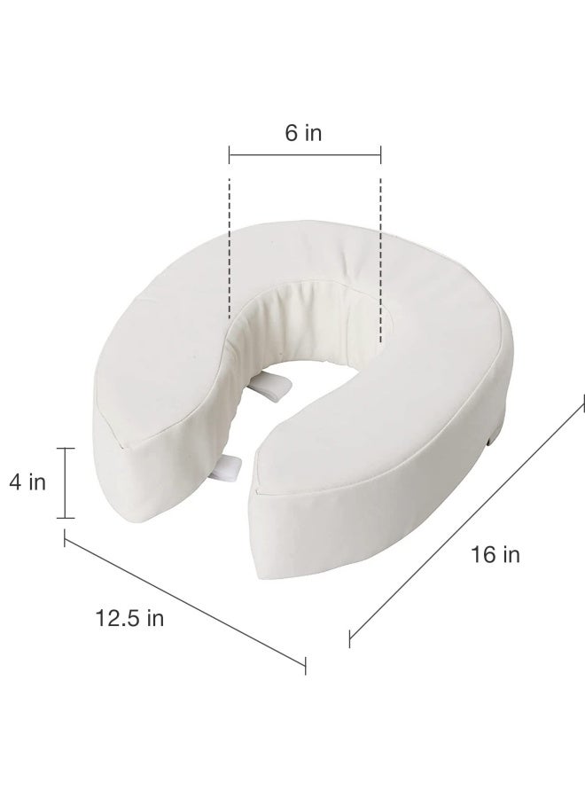 DMI Raised Toilet Seat  Toilet Seat Riser  Fsa And Hsa Eligible Seat Cushion And Toilet Seat Cover To Add Extra Padding To The Toilet Seat While Relieving Pressure  4 Inch Pad  White - Image 3