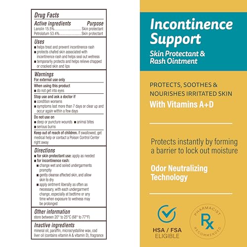 A + D A+D Incontinence Support Skin Protectant & Rash Ointment – Treats & Prevents Incontinence Rash, Soothes Chafed Skin, Odor Neutralizing Technology - 3.5oz - Image 2