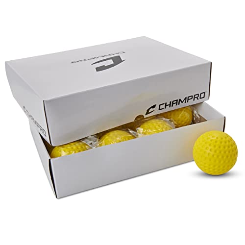 CHAMPRO كرة بيسبول ناعمة من تشامبرو (صفراء، 9 إنش) - Image 4