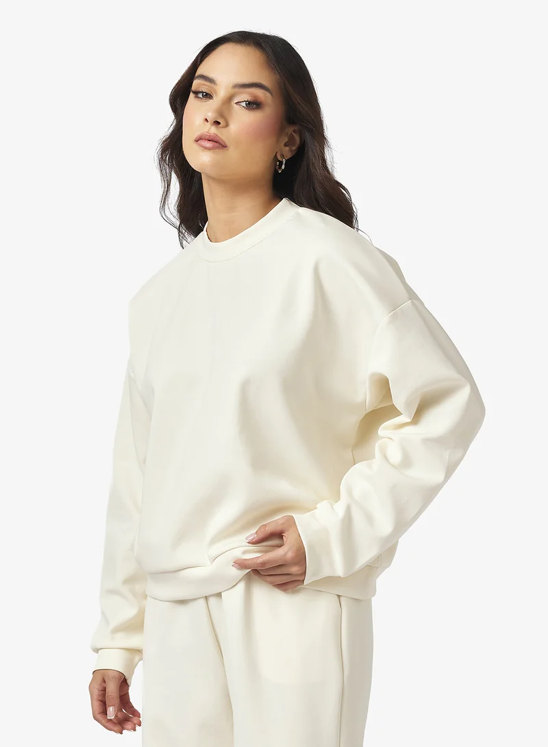 جينجر بيسيكس Cozy Fine Knit Ribbed Lounging Top & Pant Set