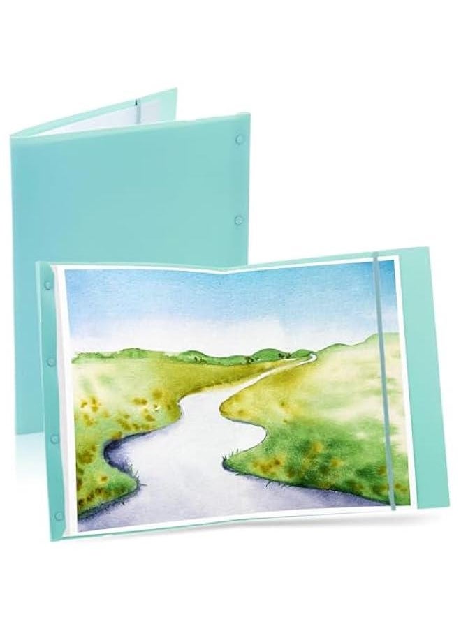 Arabest - Green 30-Pocket Binder for Artwork and Documents, Heavy Duty Portfolio Folder with Clear Protectors, Presentation Display Book. - Image 1