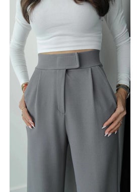 Women's High Waist Velcro Comfortable Fit Adjustable Waist Palazzo Trousers