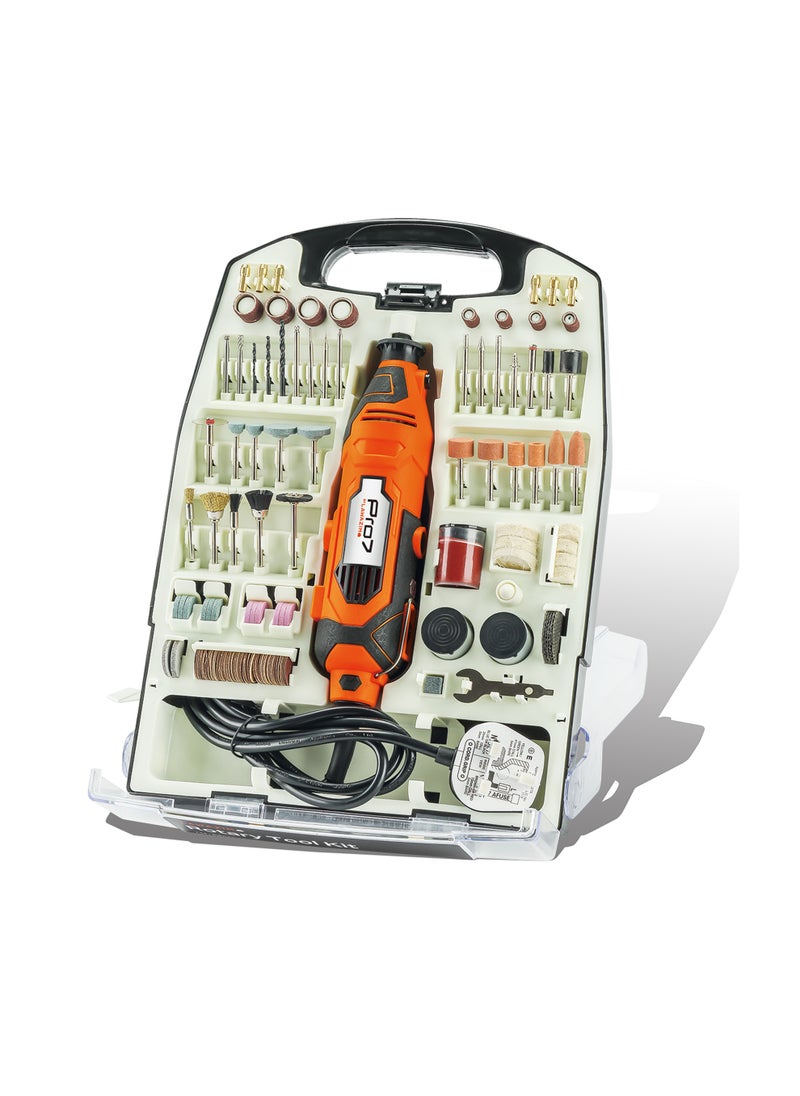 LAWAZIM Rotary Tool Kit 234 Piece with 6 Variable Speed - BS Plug Anti-Vibration Precision Mini Rotary Accessories for Sanding Polishing Carving Drilling Cutting - Woodworking Metalworking and Hobbies  - Image 1