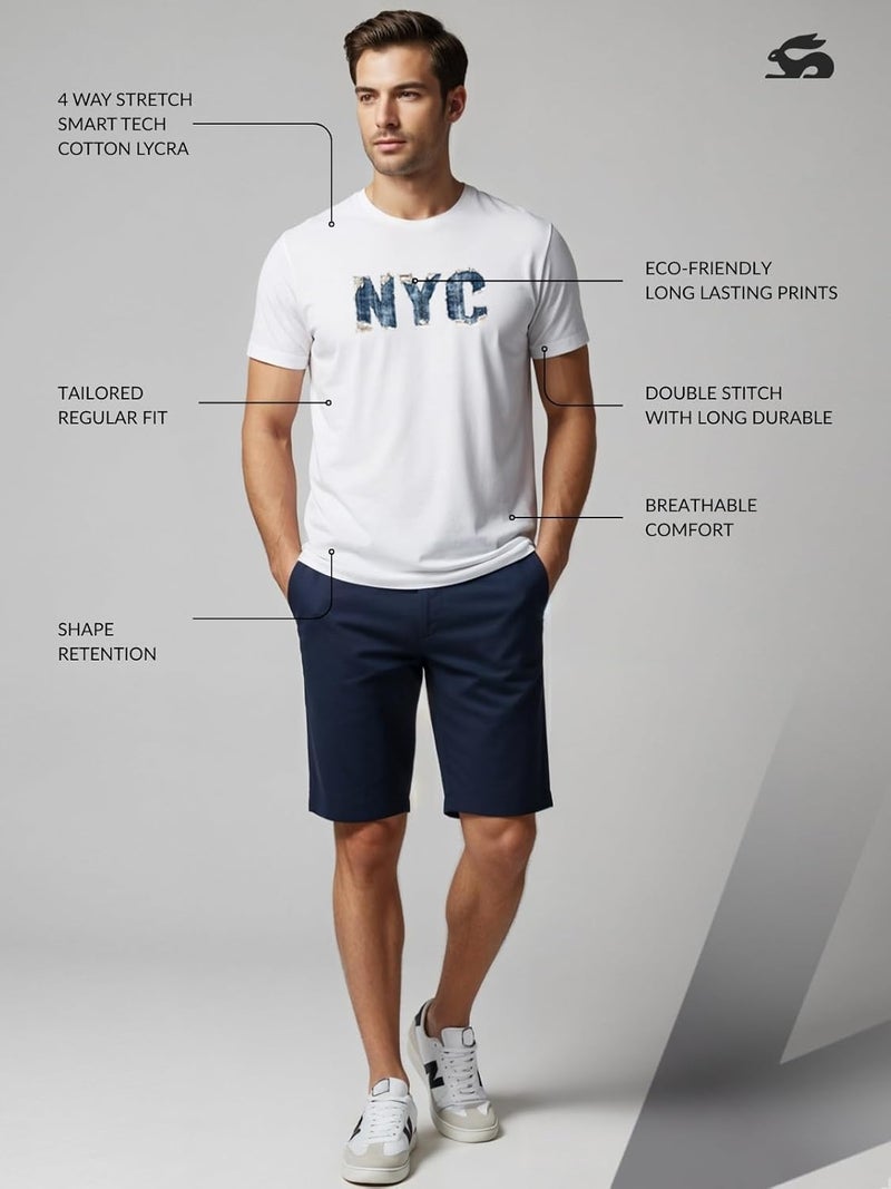 ADRO Men's Regular Fit T-Shirt with Denim NYC Vibe Design - 180 GSM Cotton Lycra Casual Streetwear Graphic Tee - Image 3