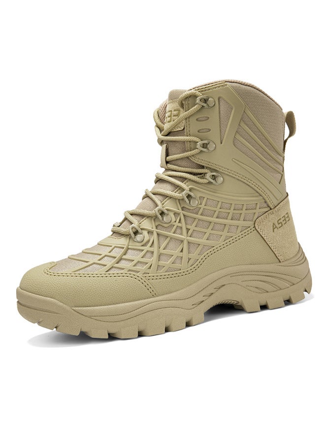 Wild Training Battlefield Training Military Boots High-top Military Training Desert Outdoor Fashion Trend Men's And Women's Mountaineering Work Boots Breathable