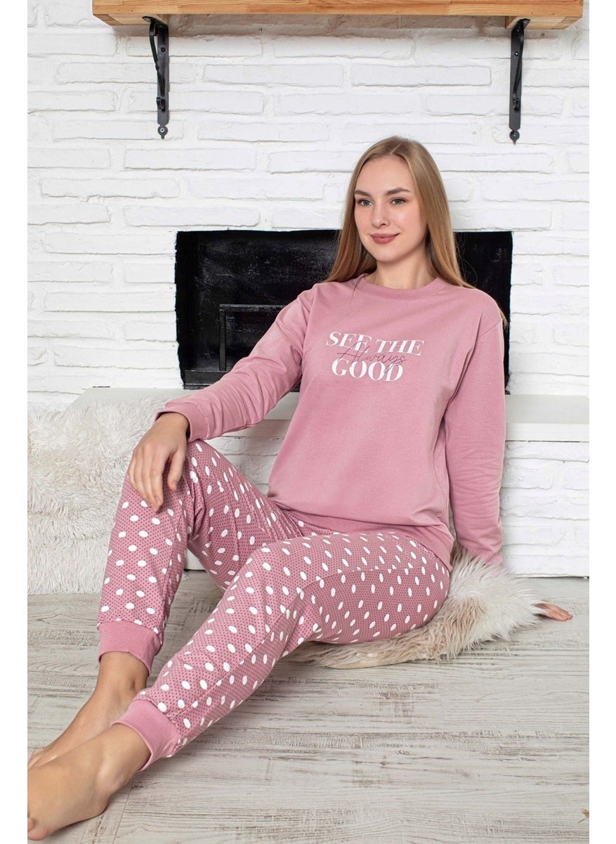 Women's Crew Neck Wrist Cuff/Elastic 2 Yarn Pocket Winter Jogger Tracksuit Pajama Set Homewear - pzsku/Z8D29A25819B7002A5765Z/45/_/1741272111/b243edc3-33a8-49d6-927f-cd6578c08bc8