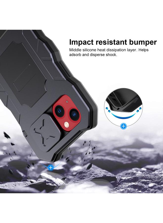 erorex Case For iPhone 13 Camshield Shockproof Life Waterproof Dustproof Metal Case with Holder - Image 3