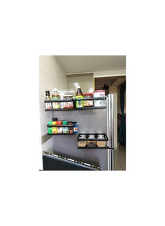 Organizemee Small Kitchen Storage Solution Magnetic Shelf [25 X 12 Cm] - Spice Rack, Utensil Holder. Fridge, Washer, Microwave Organizer (White Qty:1) - Alloy Steel (Black) - pzsku/Z8D29B36C674A1526819EZ/45/_/1740466279/1031d6b1-8eb2-4f2b-a8be-c7bbb86f9985