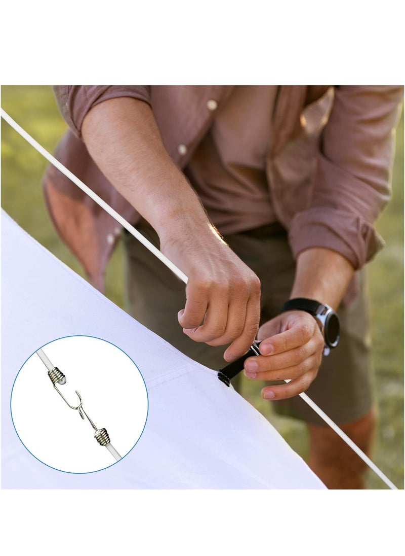 Excefore - Bungee Cords with Hooks, 15 Pcs 12 Inch Heavy Duty Bungee Cords White Elastic Rope Rubber Strap for Bikes, Tie Downs, Camping, - Image 1