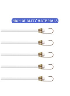 Excefore Bungee Cords with Hooks, 15 Pcs 12 Inch Heavy Duty Bungee Cords White Elastic Rope Rubber Strap for Bikes, Tie Downs, Camping,  - Image 3