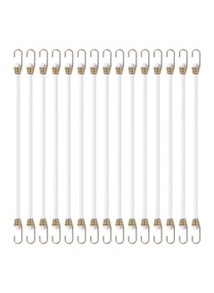 Excefore Bungee Cords with Hooks, 15 Pcs 12 Inch Heavy Duty Bungee Cords White Elastic Rope Rubber Strap for Bikes, Tie Downs, Camping,  - Image 1