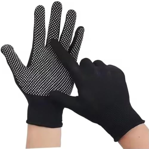 Shopeleven Tennis Cricket Batting Gloves for Men Black & White PVC Gloves with Dotted Non-Slip Grip and Soft Elastic Wrist Support - Image 2