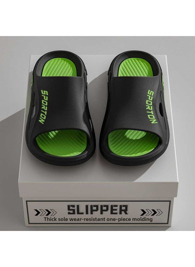 Generic Mens Fashionable Summer Soft Bottom Sandals Anti-Slip Deodorant PVC Special Couple Trendy Slippers Casual Slip-On Shoes 709-Green 