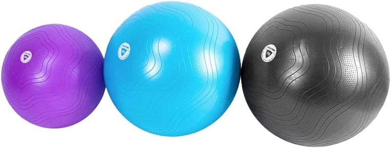 ليف برو كرة تمارين مقاومة للانفجار LiveUp Anti Burst Core Fit Exercise Ball 65CM-BU - أزرق، مقاس 65 cm - Image 4