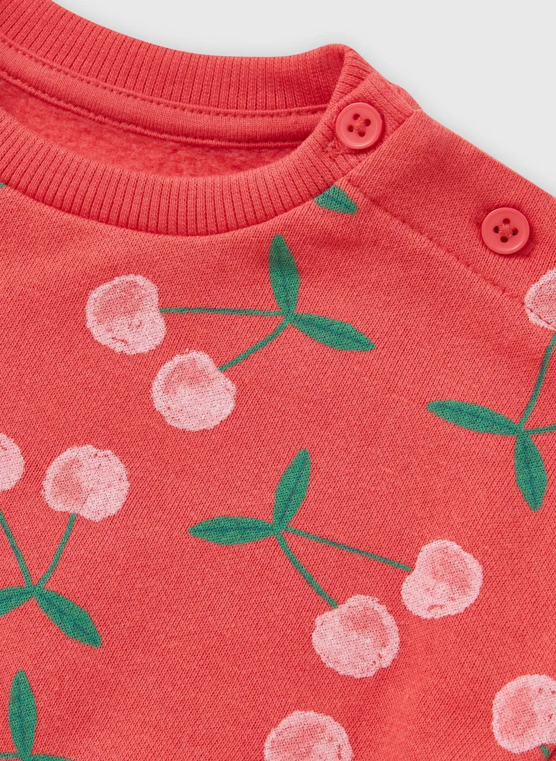 ماتلان Baby Pink Cherry Sweatshirt & Jogging Bottom Set