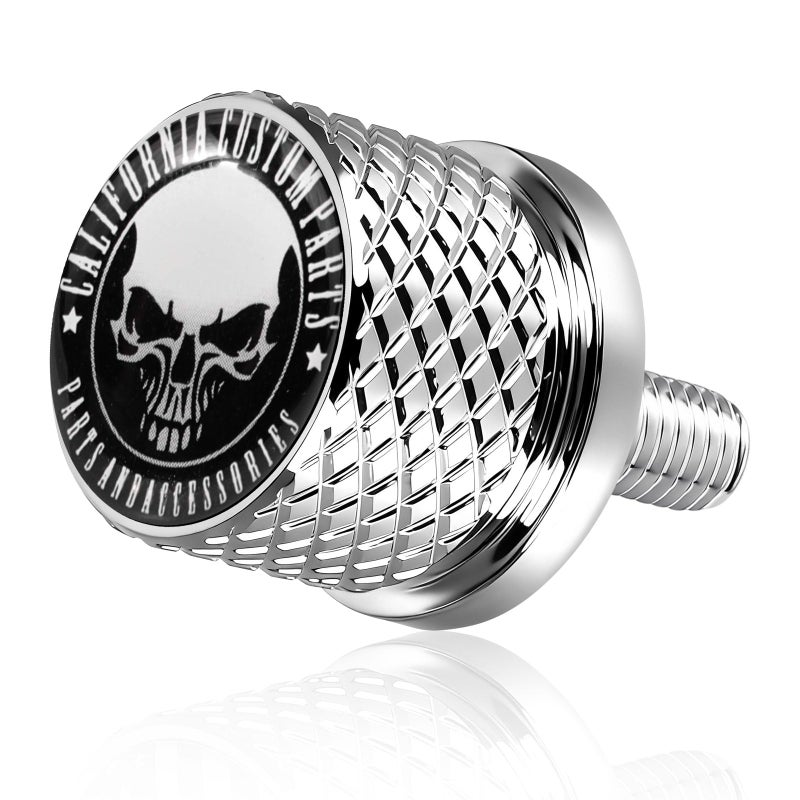 GUAIMI Stainless Knurled Fender Seat Bolt Screw 1/4"-20 Thread Compatible with Harley 1996-2026 Sportster Touring Softail Dyna CVO Electra Glide Street Glide - Skeleton Skull - Image 1