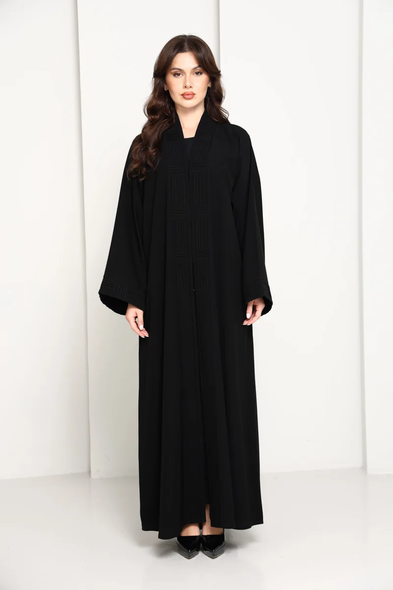 Premium Fabric Modern Abaya | Front Open A-Line Abaya for Office & Evening Wear