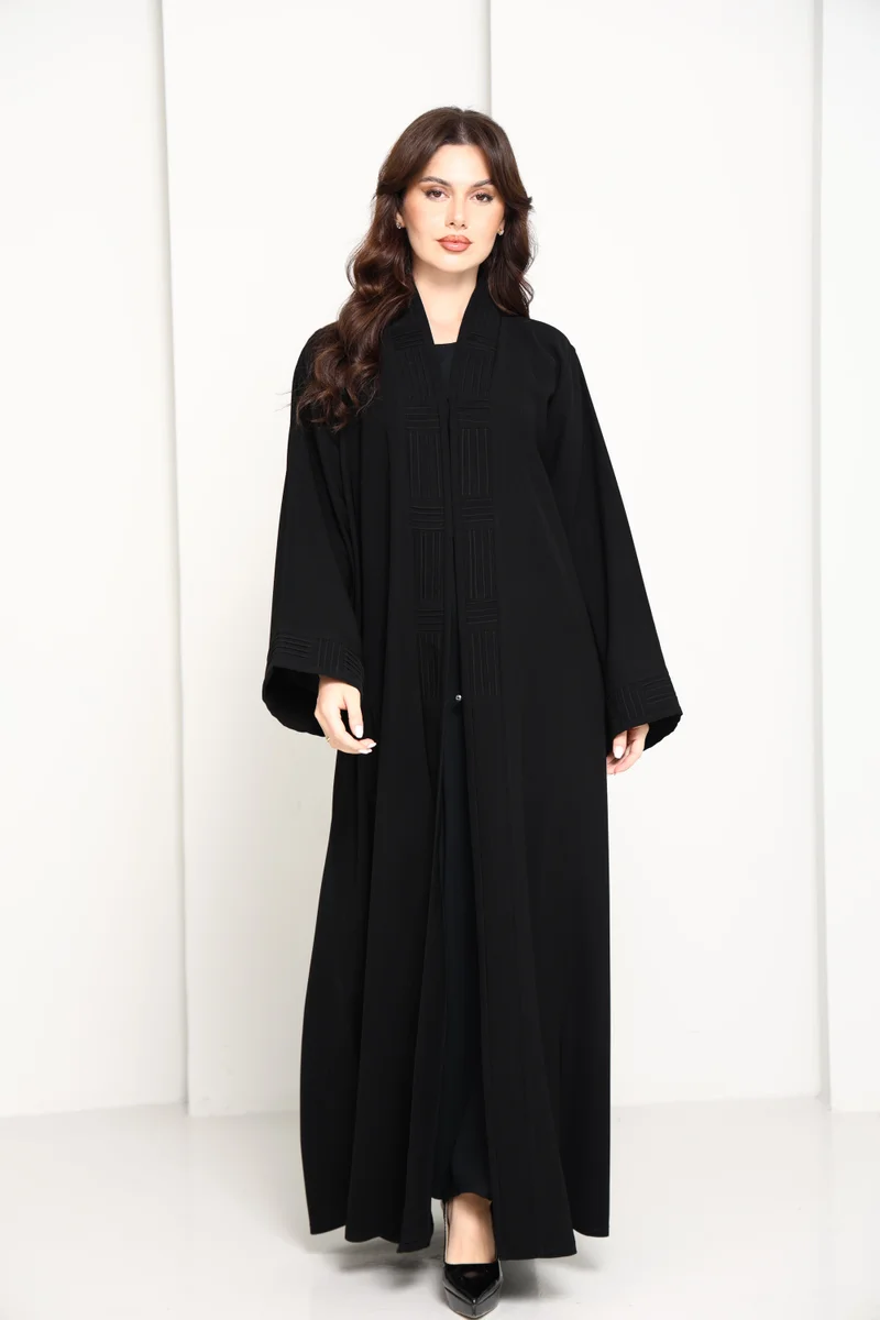 MSquare Fashion Premium Fabric Modern Abaya | Front Open A-Line Abaya for Office & Evening Wear