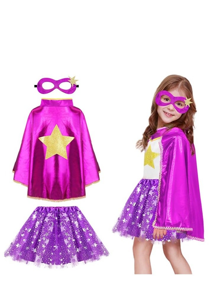 Superhero Capes for Kids Superhero-Costumes for Girls Toddler Princess Dress-Up Big-Sister-Gifts Christmas Party Toy - Image 1