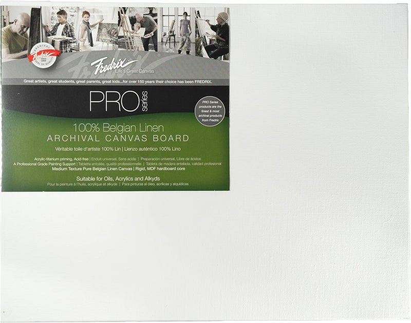 Fredrix Fredrix PRO Series Archival Linen Canvas Board 9 x 12 White - Image 1