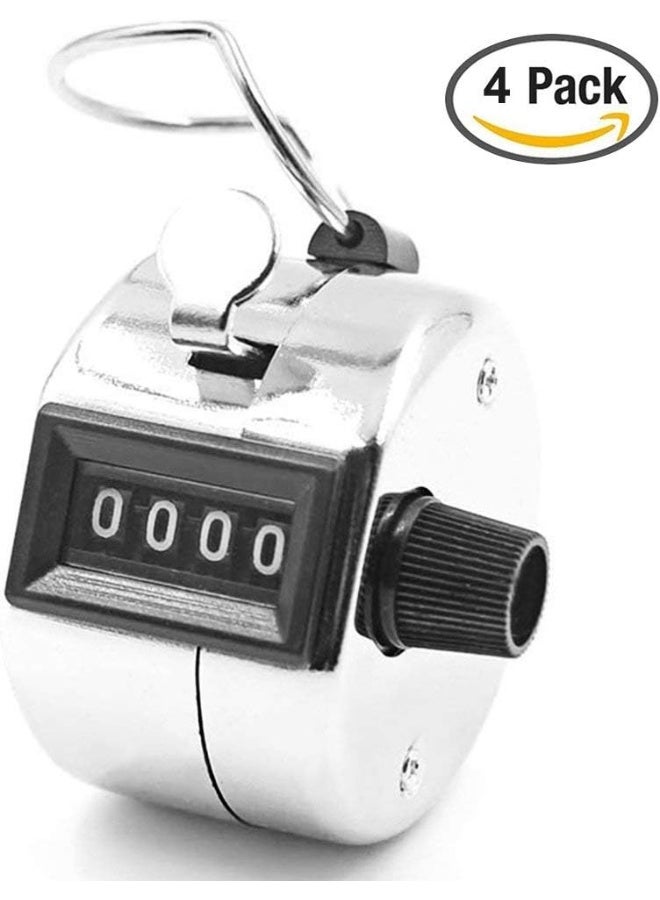 AFUNTA 4 Digit Hand Tally Counters, 4 Pack Mechanical Lap Tracker Manual Clicker with Metal Finger Ring Hoop Holder - Image 4